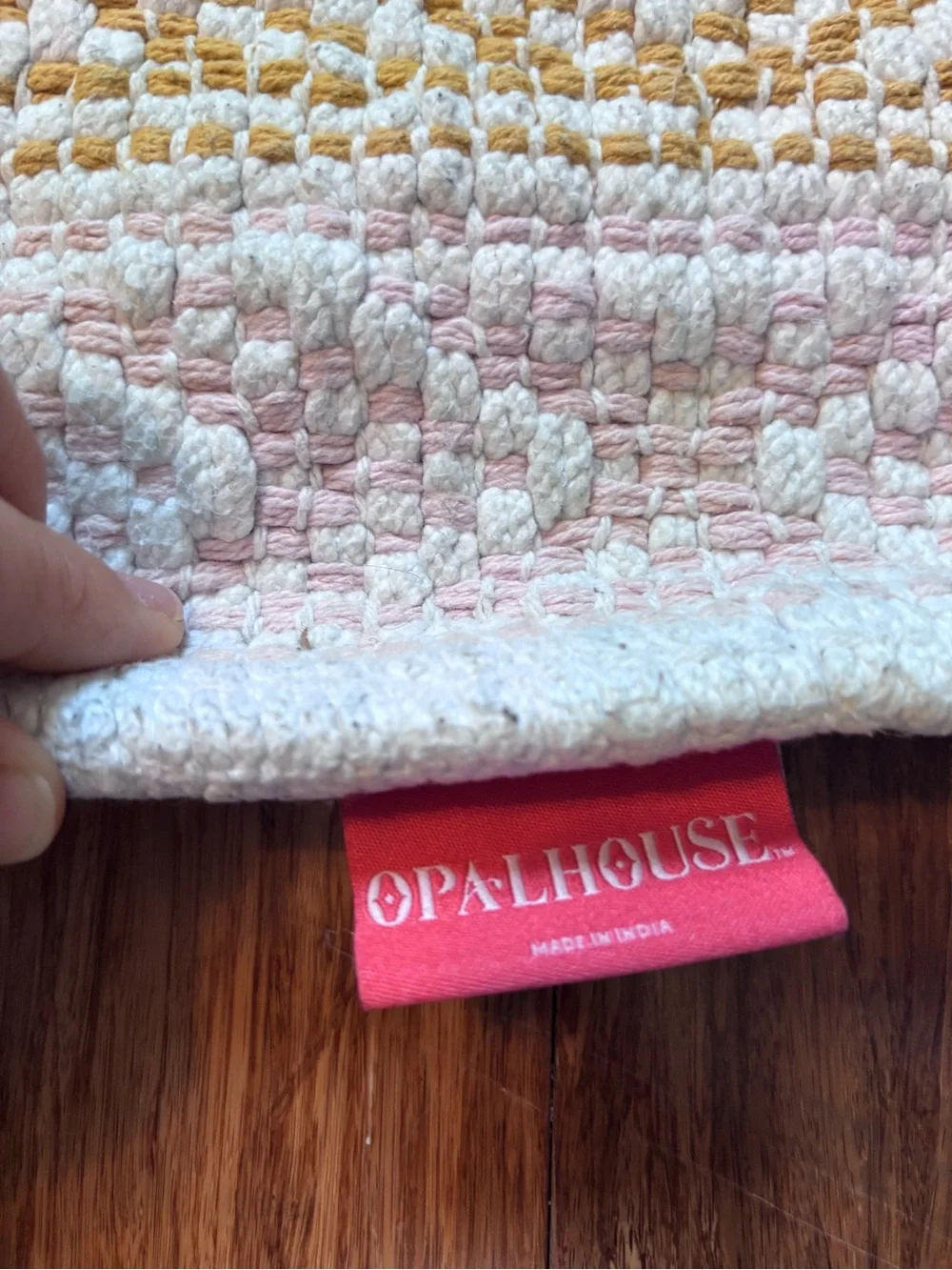 Opalhouse Pastel Pink, Mustard & Cream Woven Cotton Rug